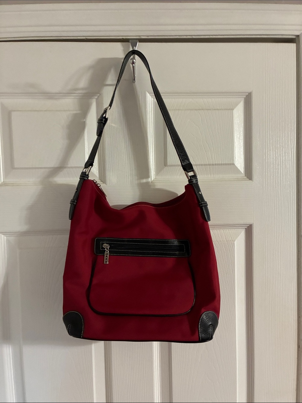 Maxx New York Red Shoulder Bag with Black Trim